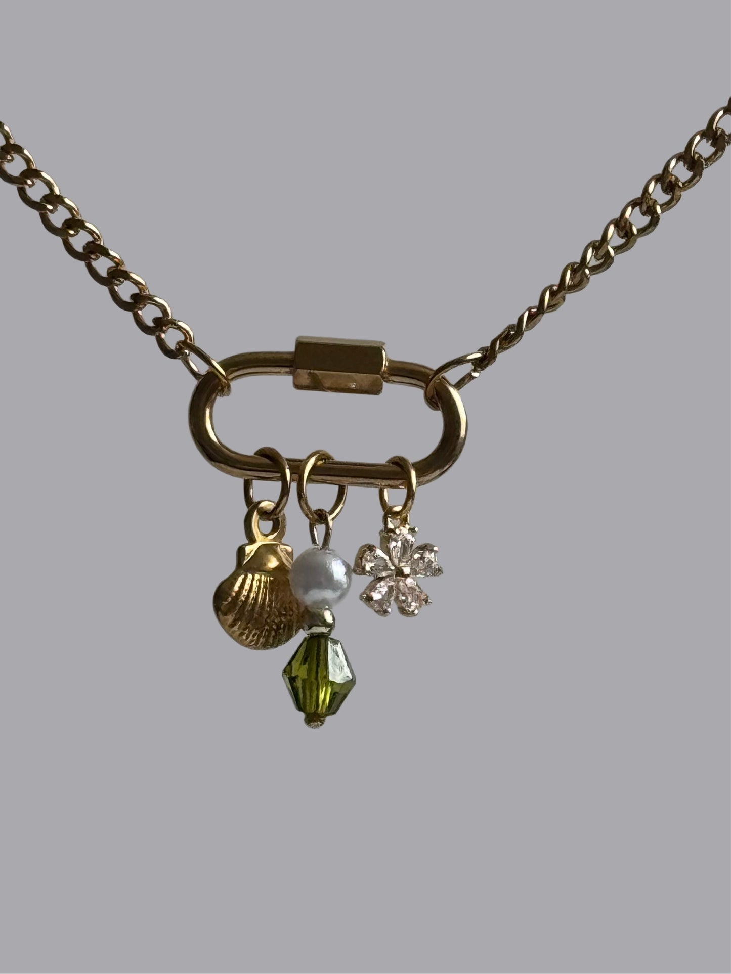 Oval Ring Charm Necklace