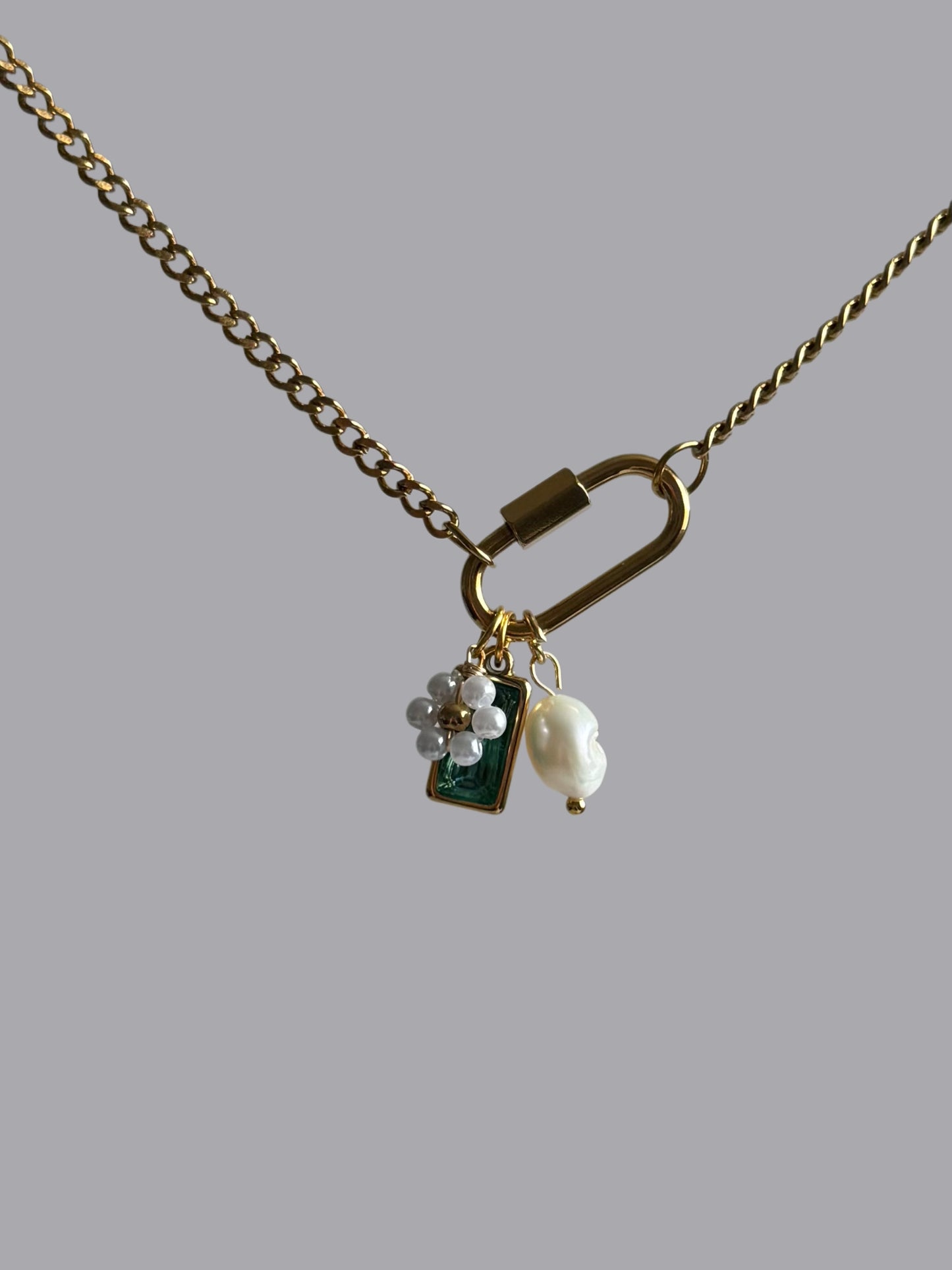Oval Ring Stone Necklace