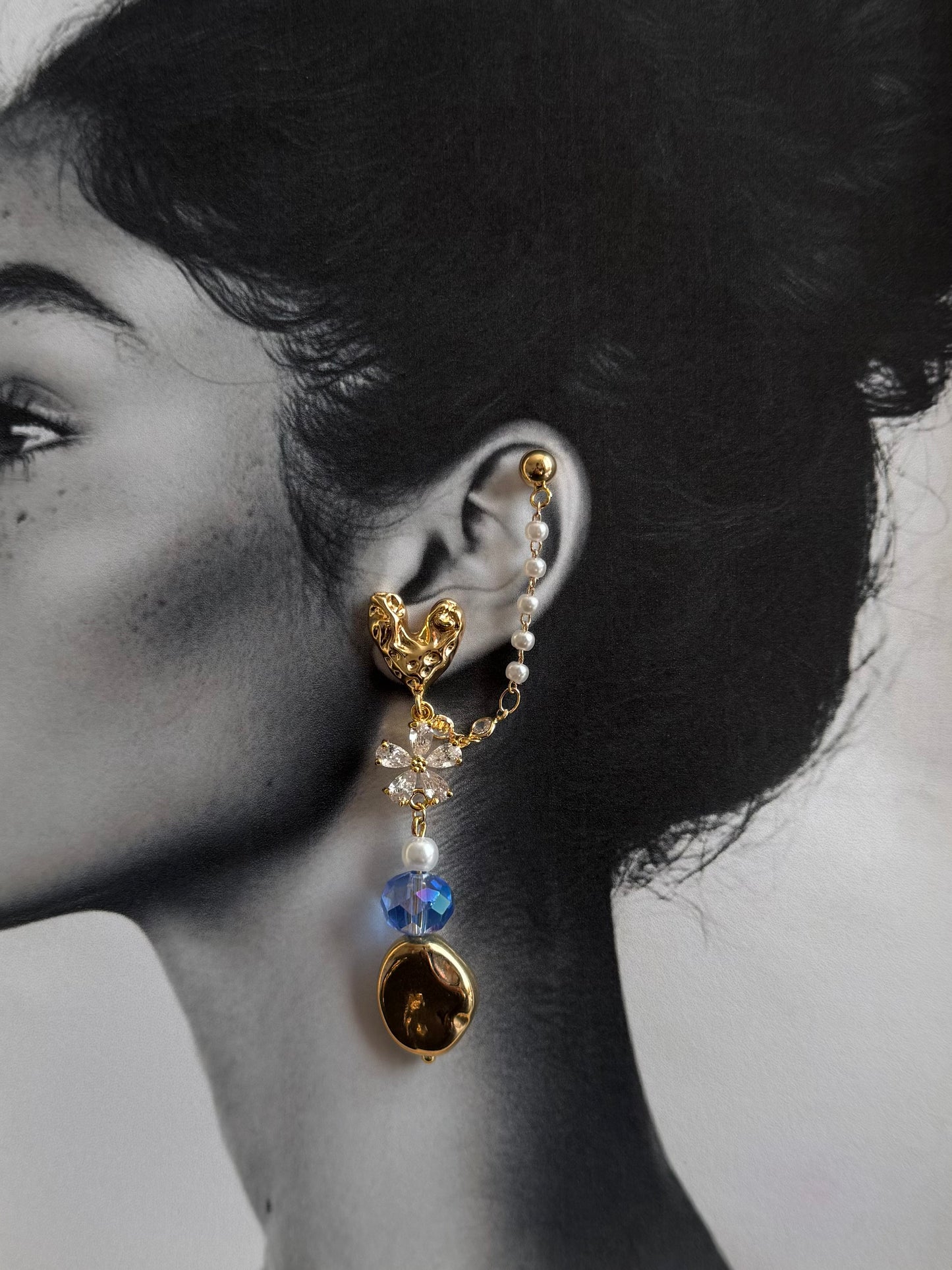 Tangled in Blue Drop Earrings