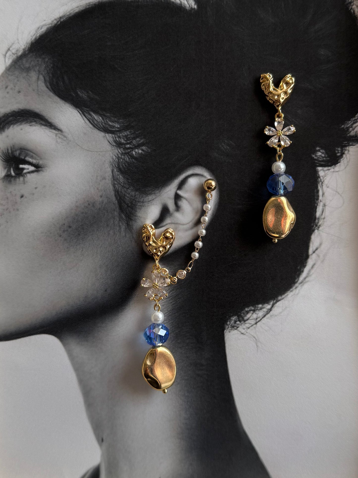 Tangled in Blue Drop Earrings