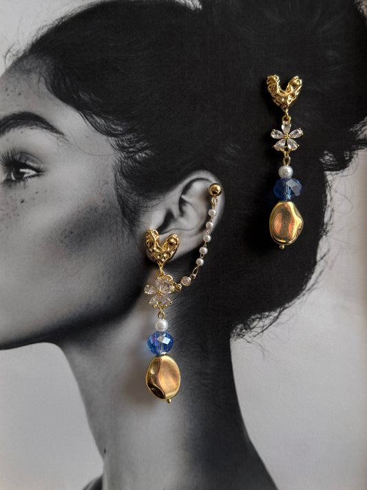 Tangled in Blue Drop Earrings