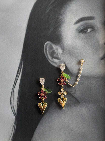 Flower Garden Drape Earrings